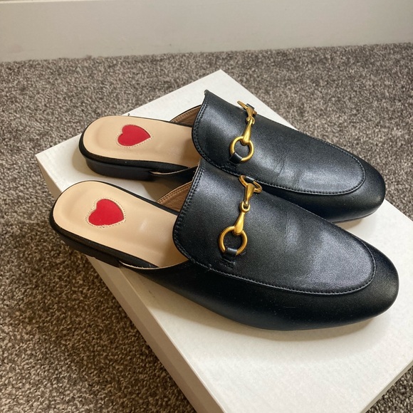 Women’s Black Mules with Gold Buckle Size 6/36 - Picture 1 of 6